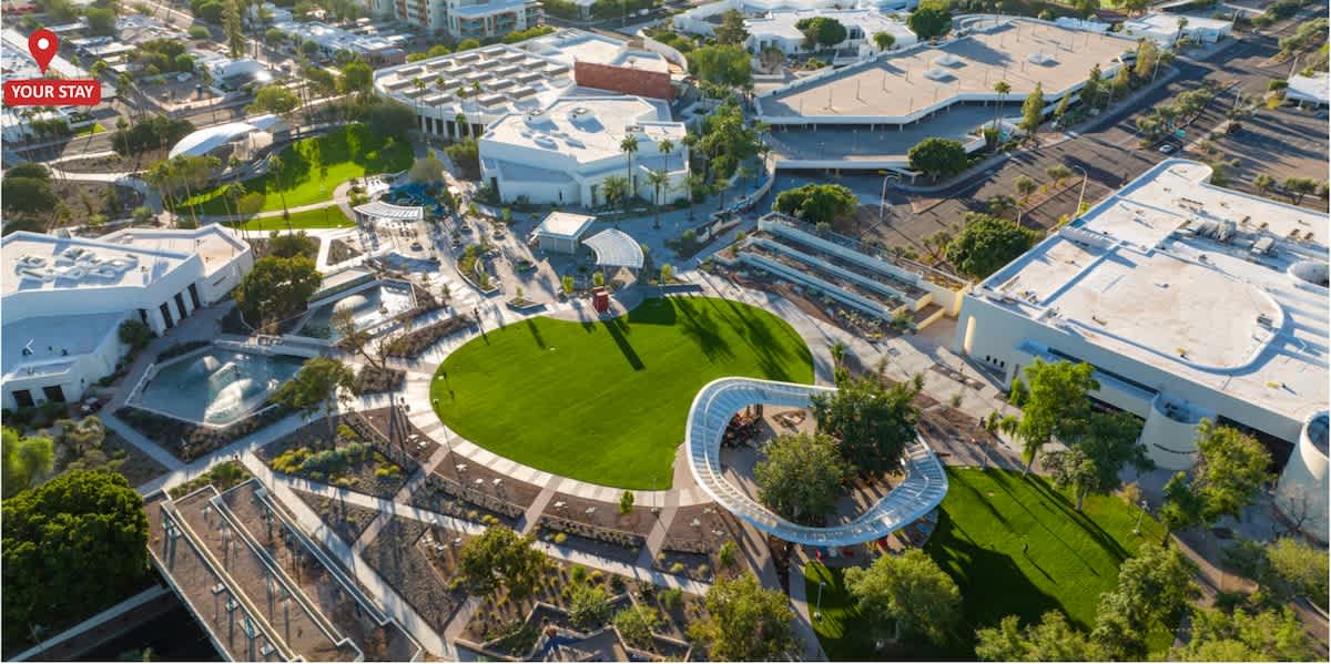 Across the street from the brand new fully redone Scottsdale Civic Center!