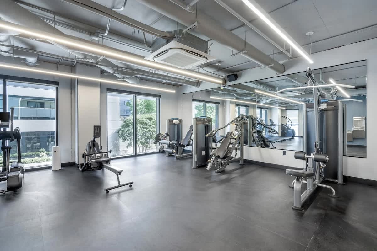 Communal Area: Fitness and yoga center adorned with state-of-the-art fitness equipment located on the 2nd floor.