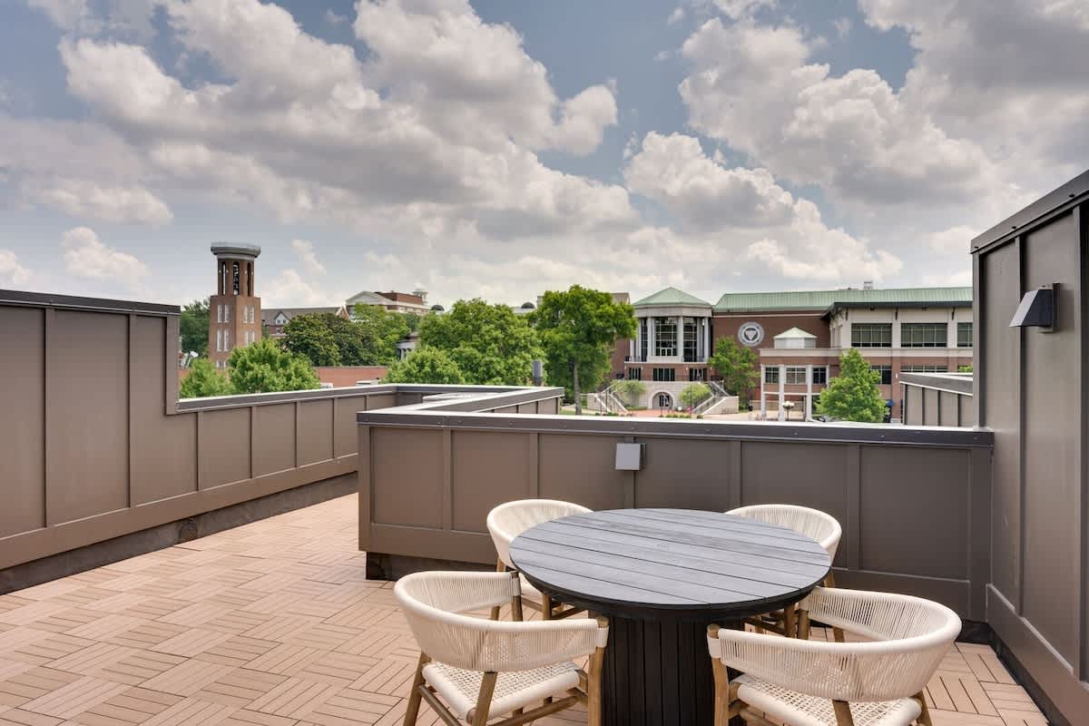 Rooftop Patio featuring an outdoor lounge area and an outdoor dining area with seating for 4 guests.