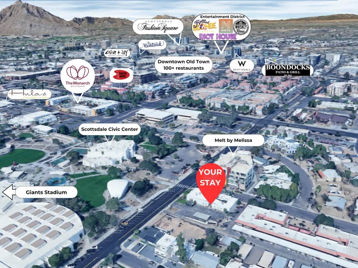 Prime location! Just minutes from Old Town Scottsdale, the Entertainment District, and top dining and shopping.