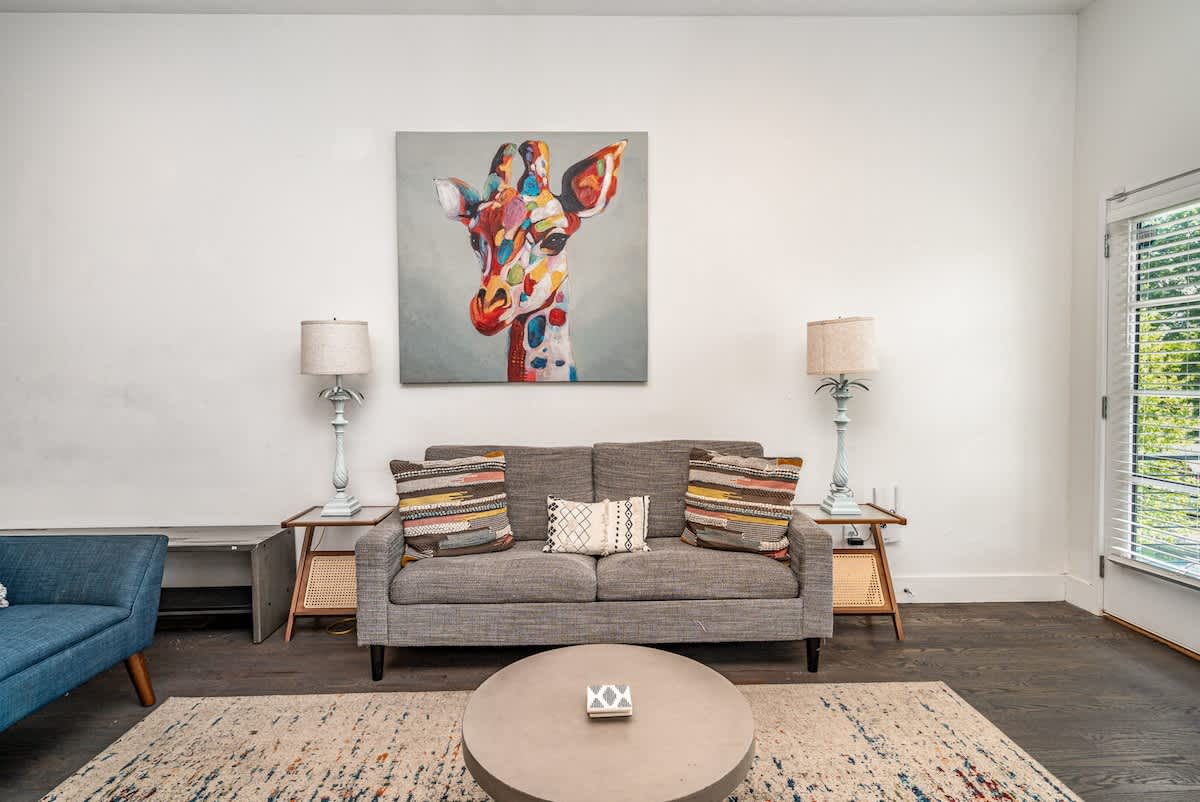 Open Living Area featuring cozy furnishings and a Smart TV