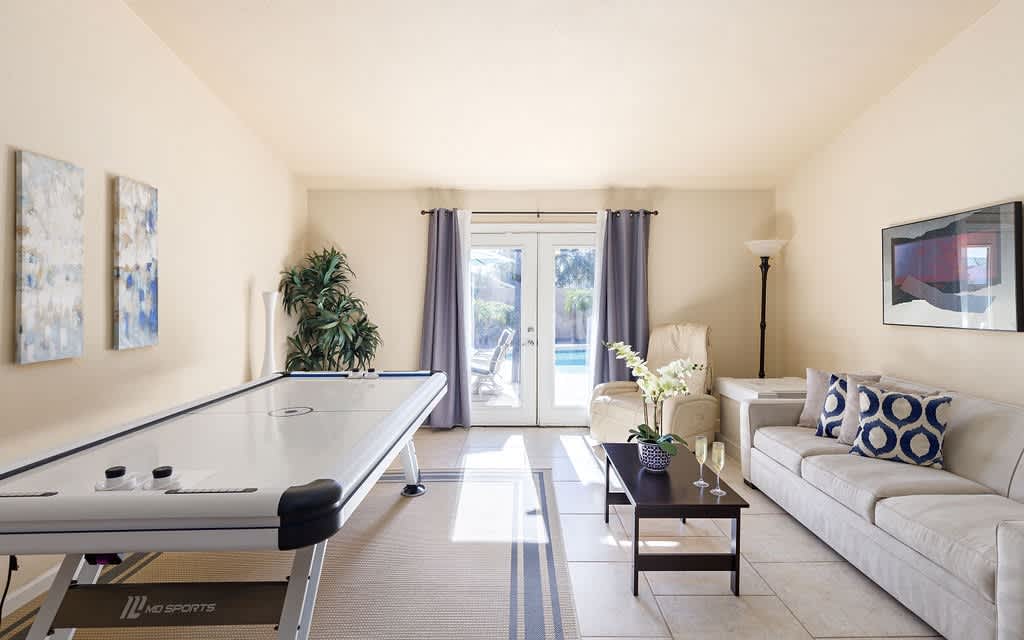 second living area with table hockey.