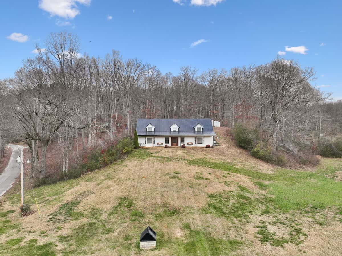 Fox Haven Retreat offers ample space at the front of the home, including a private patio for guests to enjoy.