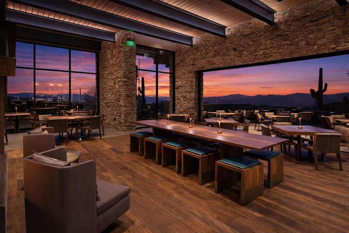 Communal Area: Resort-style amenities including restaurants with multiple dining areas.